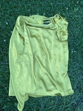 Wolfgang Satin-Like Lime Green skirt wrap around S